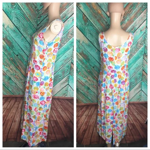 Y2K Vintage Lightweight Sleeveless Jams World Empire Waist Floral Dress